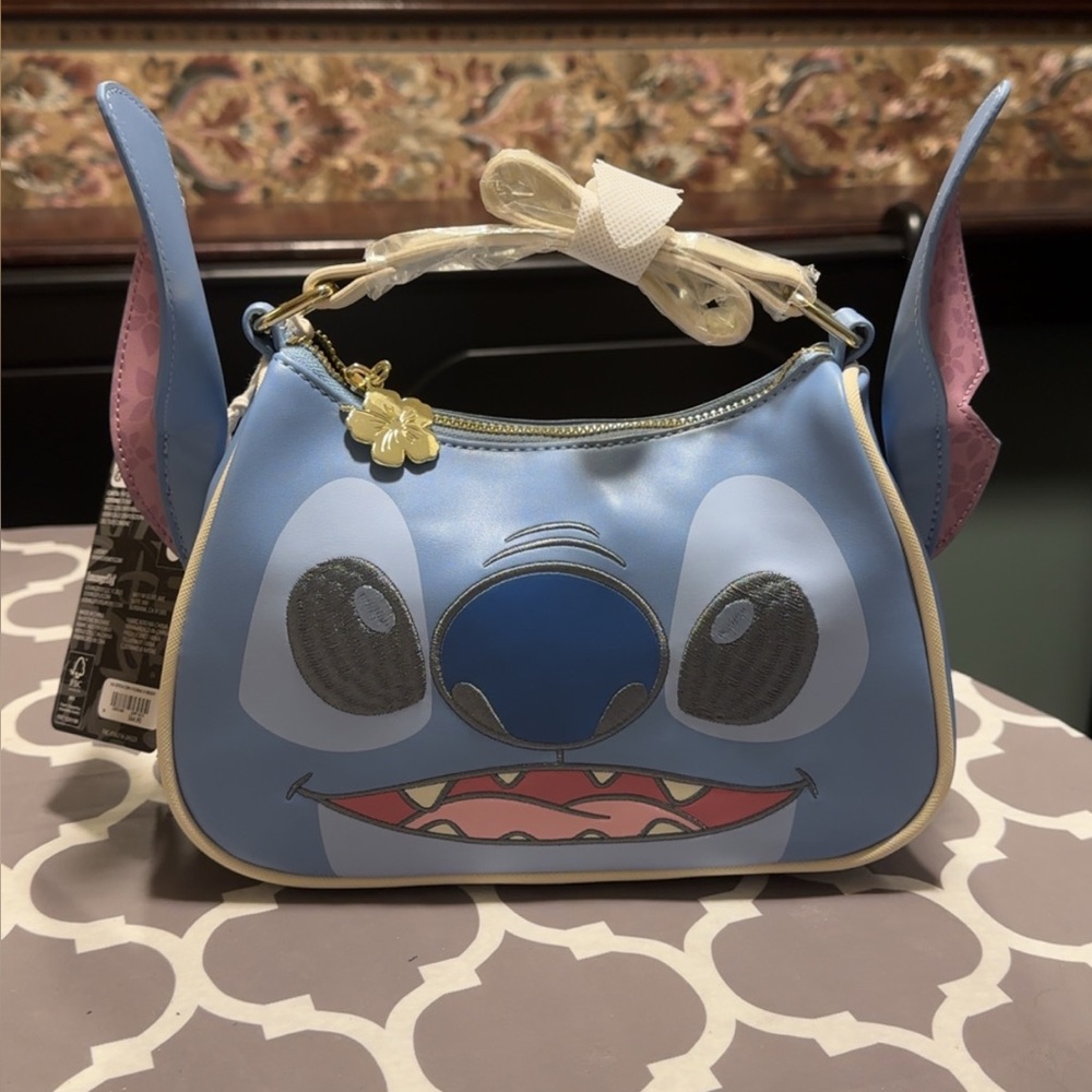 Loungefly Hardtag Disney Lilo & Stitch Floral Stitch Figural Crossbody Bag NWT